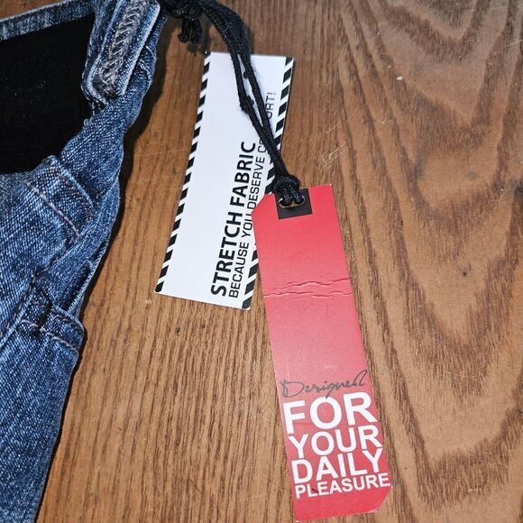 New Jeans by Buffalo Spencer Slim Mens Waist 32 Blue Jean Shorts Vintage Style - Picture 5 of 8